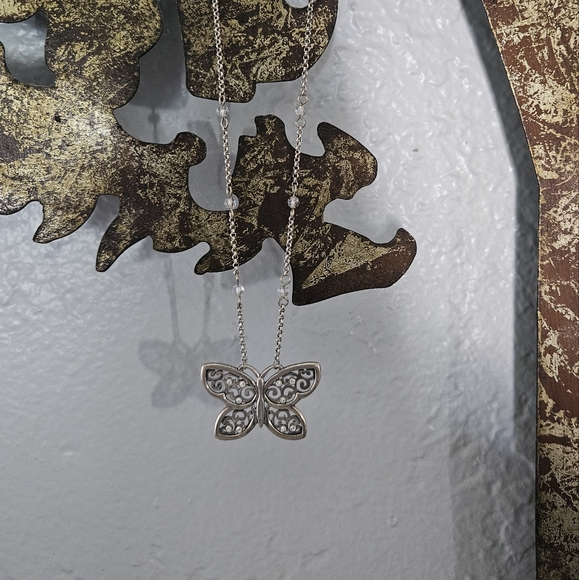 Brighton Butterfly Silver Plated Necklace - Picture 1 of 6